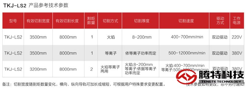 TKJ-LS2 雙等離子切割機(jī) 參數(shù)